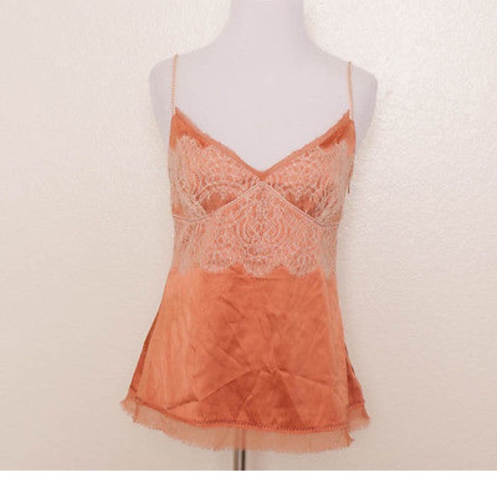 Elie Tahari silk cami with lace detail